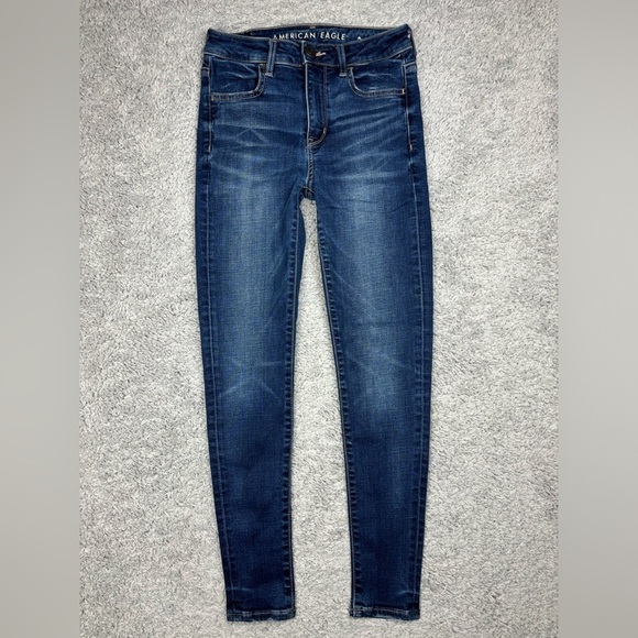 American Eagle Jeans Womens 2 Short Hi Rise Jegging Super Stretch Dark Wash - Picture 1 of 6